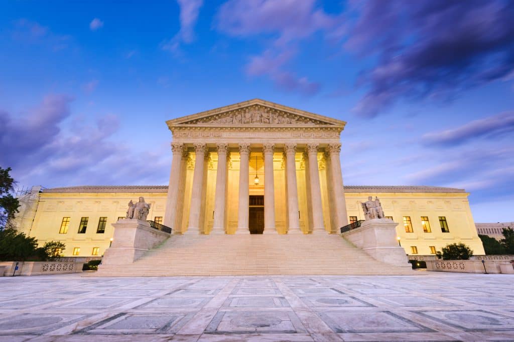 United States Supreme Court Building in Washington DC, USA.